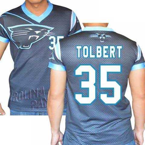 Carolina Panthers #35 Mike Tolbert Stretch Name Number Player Personalized Black Mens Adults NFL T-Shirts Tee Shirts