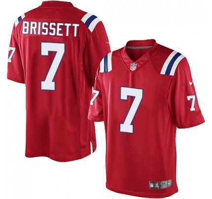 Men's Nike New England Patriots #7 Jacoby Brissett Limited Red Alternate NFL Jersey