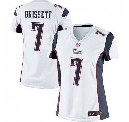 Women's Nike New England Patriots #7 Jacoby Brissett Elite White NFL Jersey