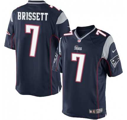 Youth Nike New England Patriots #7 Jacoby Brissett Limited Navy Blue Team Color NFL Jersey