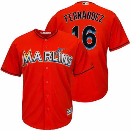 Youth Miami Marlins #16 Jose Fernandez Orange Cool Base Player Jersey