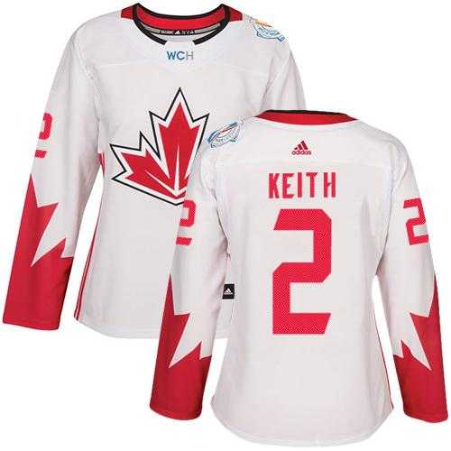 Women's Team Canada #2 Duncan Keith White 2016 World Cup Stitched NHL Jersey