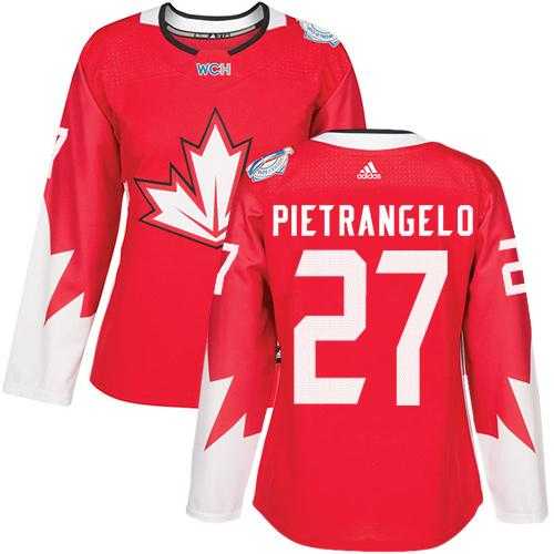 Women's Team Canada #27 Alex Pietrangelo Red 2016 World Cup Stitched NHL Jersey