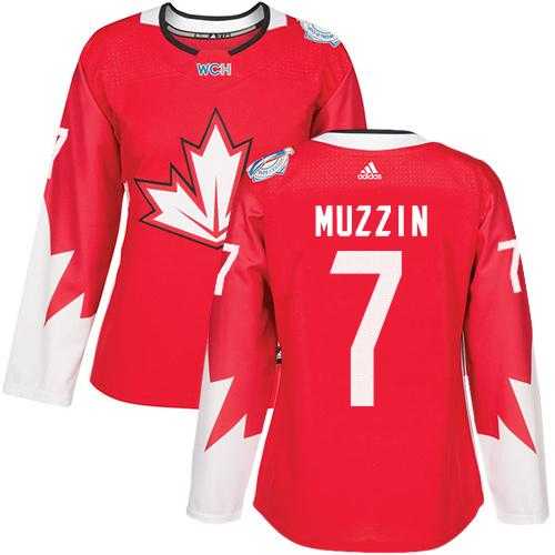Women's Team Canada #7 Jake Muzzin Red 2016 World Cup Stitched NHL Jersey