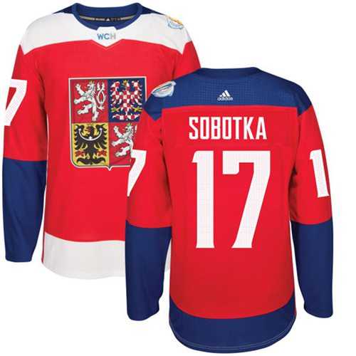Team Czech Republic #17 Vladimir Sobotka Red 2016 World Cup Stitched NHL Jersey