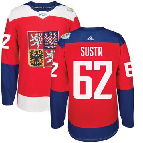 Team Czech Republic #62 Andrej Sustr Red 2016 World Cup Stitched NHL Jersey