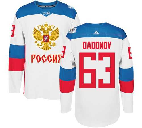 Team Russia #63 Evgenii Dadonov White 2016 World Cup Stitched NHL Jersey