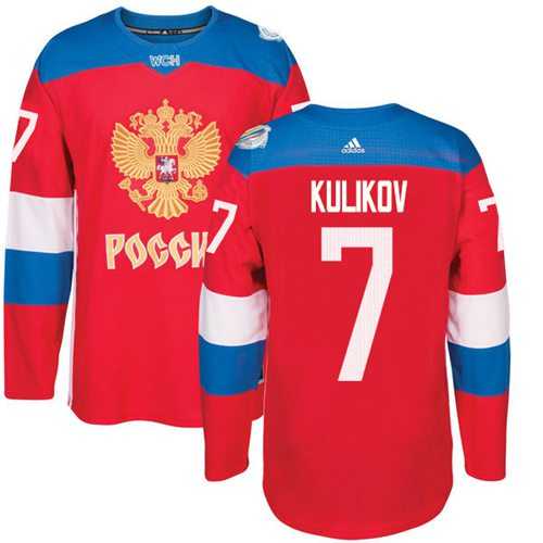 Team Russia #7 Dmitri Kulikov Red 2016 World Cup Stitched NHL Jersey