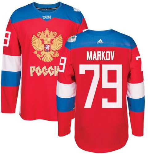 Team Russia #79 Andrei Markov Red 2016 World Cup Stitched NHL Jersey