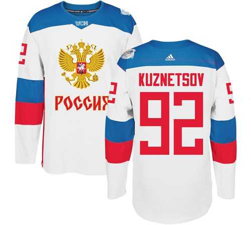 Team Russia #92 Evgeny Kuznetsov White 2016 World Cup Stitched NHL Jersey