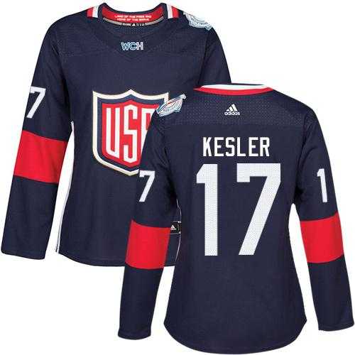 Women's Team USA #17 Ryan Kesler Navy Blue 2016 World Cup Stitched NHL Jersey