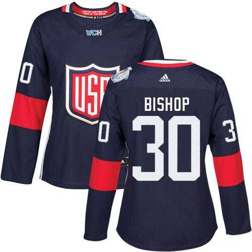 Women's Team USA #30 Ben Bishop Navy Blue 2016 World Cup Stitched NHL Jersey