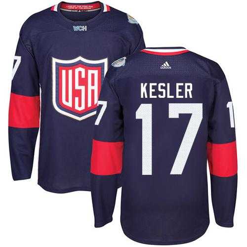 Youth Team USA #17 Ryan Kesler Navy Blue 2016 World Cup Stitched NHL Jersey