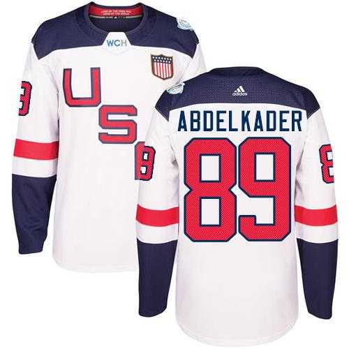 Youth Team USA #89 Justin Abdelkader White 2016 World Cup Stitched NHL Jersey