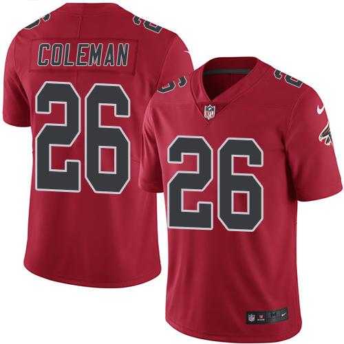 Nike Atlanta Falcons #26 Tevin Coleman Red Men's Stitched NFL Limited Rush Jersey