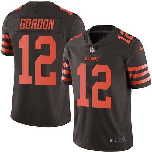 Nike Cleveland Browns #12 Josh Gordon Brown Men's Stitched NFL Limited Rush Jersey