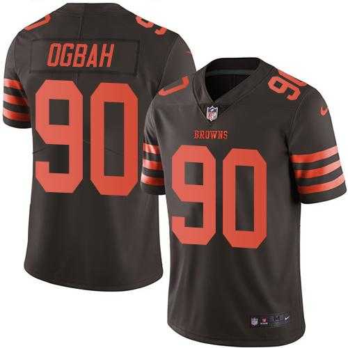 Nike Cleveland Browns #90 Emmanuel Ogbah Brown Men's Stitched NFL Limited Rush Jersey