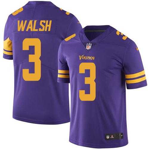 Nike Minnesota Vikings #3 Blair Walsh Purple Men's Stitched NFL Limited Rush Jersey
