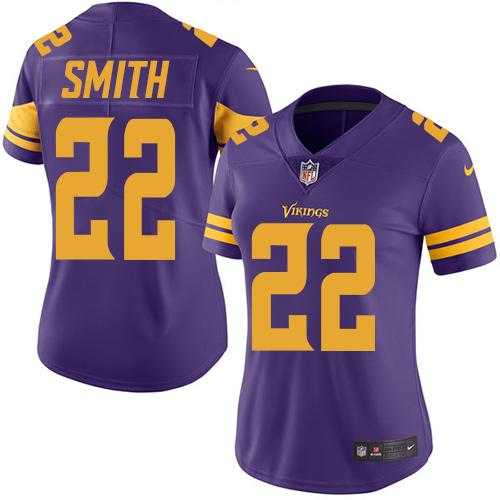 Women's Nike Minnesota Vikings #22 Harrison Smith Purple Stitched NFL Limited Rush Jersey