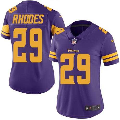 Women's Nike Minnesota Vikings #29 Xavier Rhodes Purple Stitched NFL Limited Rush Jersey