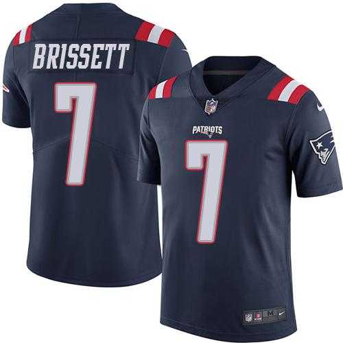 Nike New England Patriots #7 Jacoby Brissett Navy Blue Men's Stitched NFL Limited Rush Jersey