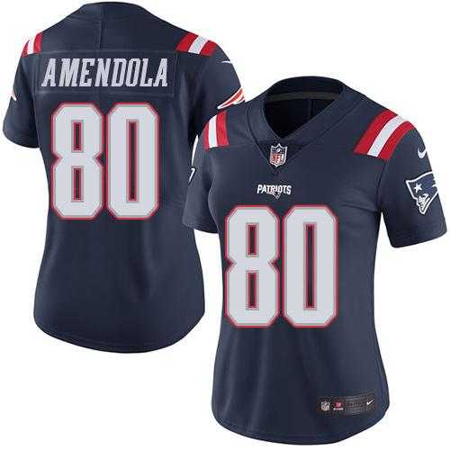 Women's Nike New England Patriots #80 Danny Amendola Navy Blue Stitched NFL Limited Rush Jersey