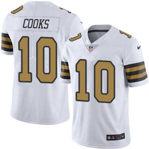 Nike New Orleans Saints #10 Brandin Cooks White Men's Stitched NFL Limited Rush Jersey