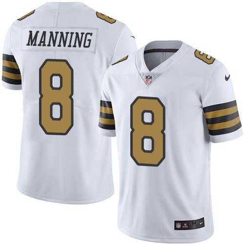 Nike New Orleans Saints #8 Archie Manning White Men's Stitched NFL Limited Rush Jersey