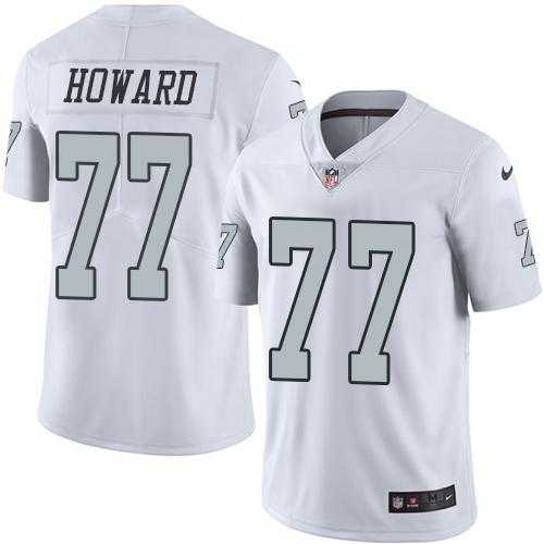 Nike Oakland Raiders #77 Austin Howard White Men's Stitched NFL Limited Rush Jersey