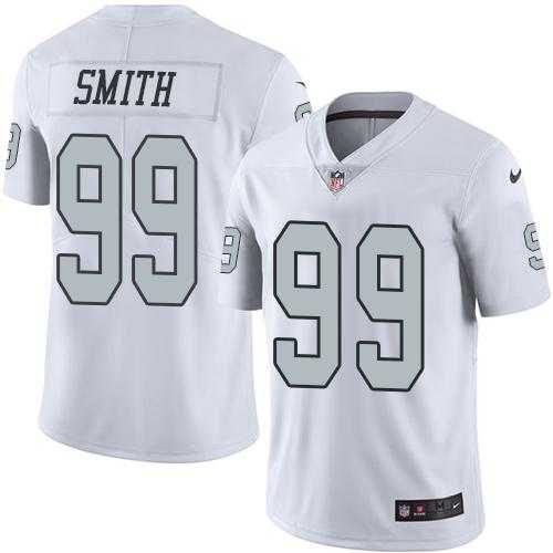 Youth Nike Oakland Raiders #99 Aldon Smith White Stitched NFL Limited Rush Jersey