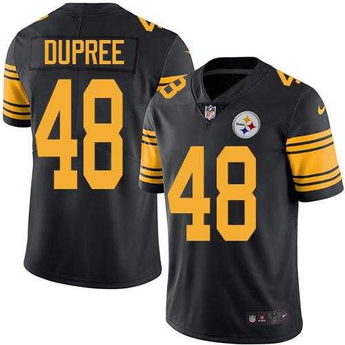 Youth Nike Pittsburgh Steelers #48 Bud Dupree Black Stitched NFL Limited Rush Jersey