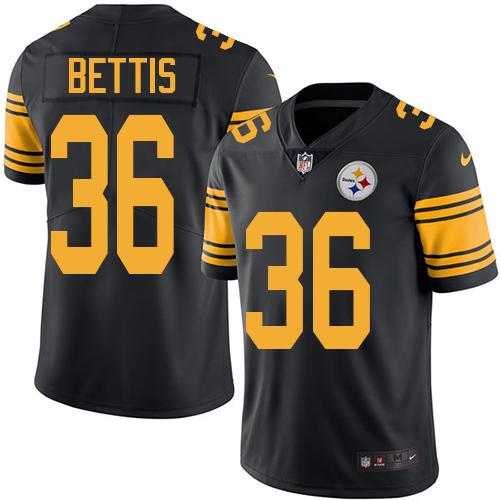 Nike Pittsburgh Steelers #36 Jerome Bettis Black Men's Stitched NFL Limited Rush Jersey