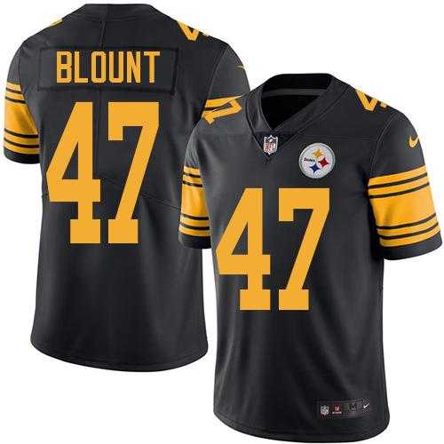 Nike Pittsburgh Steelers #47 Mel Blount Black Men's Stitched NFL Limited Rush Jersey