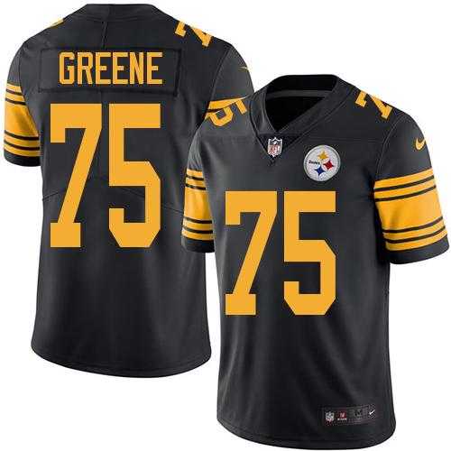 Nike Pittsburgh Steelers #75 Joe Greene Black Men's Stitched NFL Limited Rush Jersey