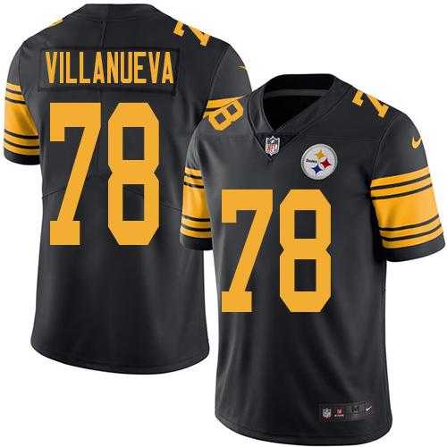 Nike Pittsburgh Steelers #78 Alejandro Villanueva Black Men's Stitched NFL Limited Rush Jersey