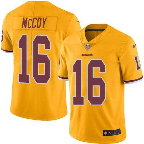 Nike Washington Redskins #16 Colt McCoy Gold Men's Stitched NFL Limited Rush Jersey