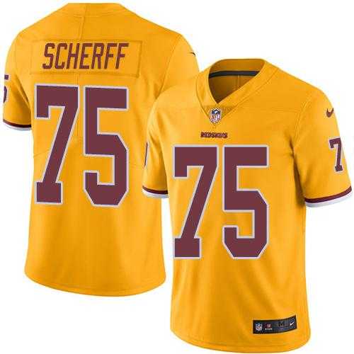 Nike Washington Redskins #75 Brandon Scherff Gold Men's Stitched NFL Limited Rush Jersey