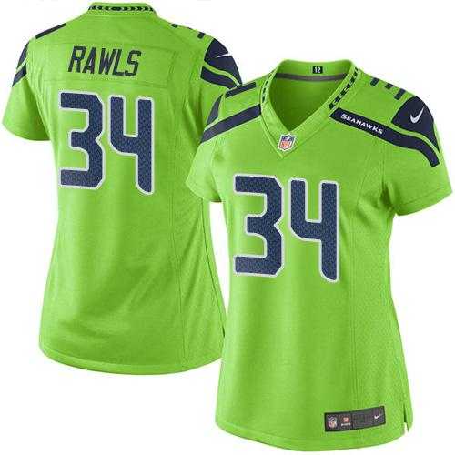 Women's Nike Seattle Seahawks #34 Thomas Rawls Green Stitched NFL Limited Rush Jersey