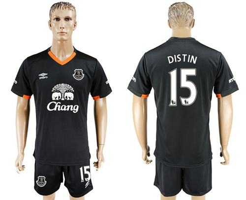 Everton #15 Distin Away Soccer Club Jersey