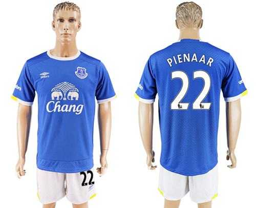 Everton #22 Pienaar Home Soccer Club Jersey
