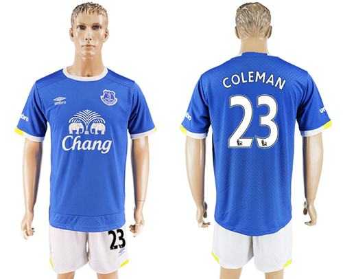 Everton #23 Coleman Home Soccer Club Jersey