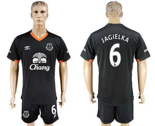 Everton #6 Jagielka Away Soccer Club Jersey