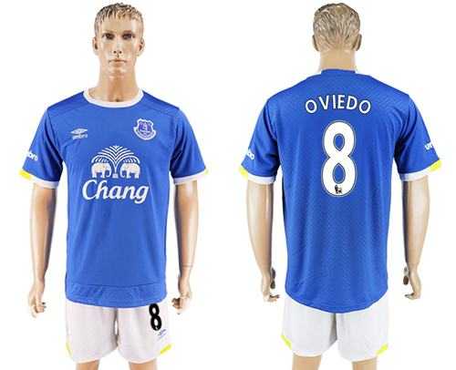 Everton #8 Oviedo Home Soccer Club Jersey