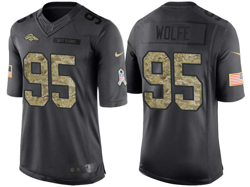 Nike Denver Broncos #95 Derek Wolfe Men's Stitched Black NFL Salute to Service Limited Jerseys