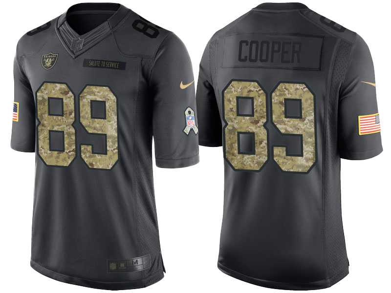 Nike Oakland Raiders #89 Amari Cooper Men's Stitched Black NFL Salute to Service Limited Jerseys