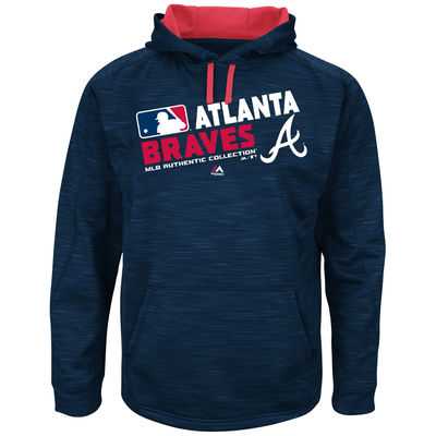 Men's Atlanta Braves Authentic Collection Navy Team Choice Streak Hoodie