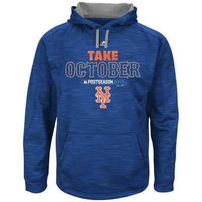 Men's New York Mets Royal 2015 Playoff On Field Take October Streak Fleece Hoodie