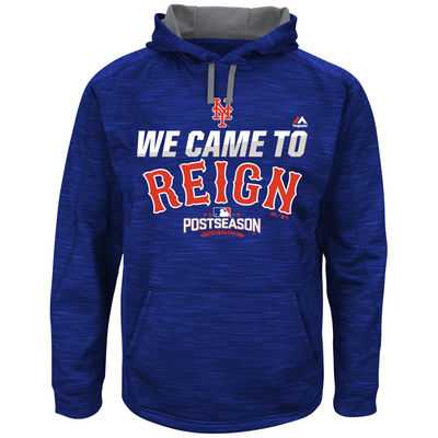 Men's New York Mets Royal 2016 Postseason Authentic Collection Came To Reign Streak Hoodie