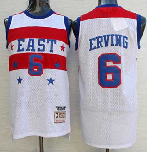 Philadelphia 76ers #6 Julius Erving White 1980 All Star Stitched NBA Jersey