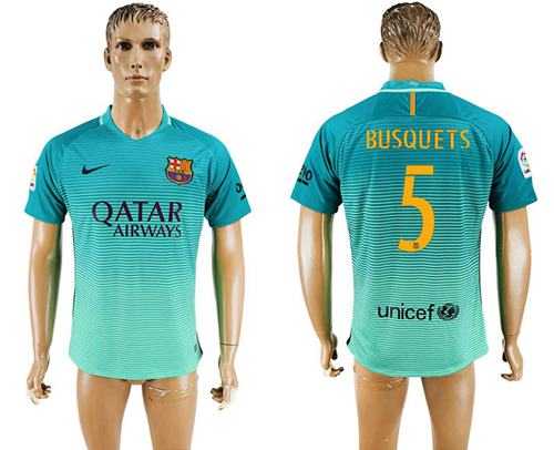 Barcelona #5 Busquets Sec Away Soccer Club Jersey